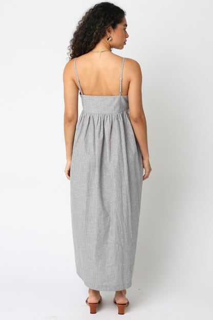 Laila Stripe Midi Dress | Chambray