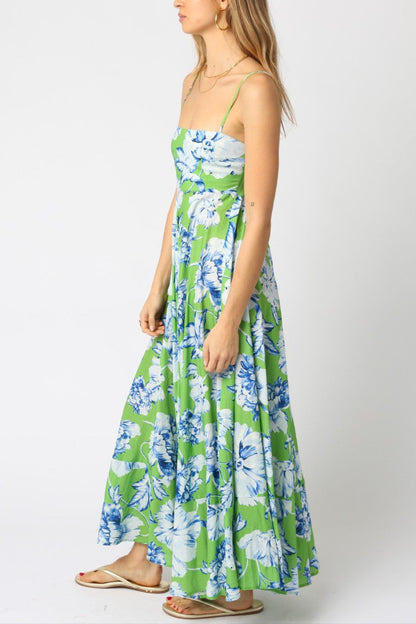 Juniper Midi Dress | Blue + Green Floral