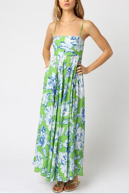 Juniper Midi Dress | Blue + Green Floral