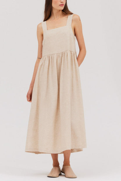 Drive Me Greige-y Midi Dress