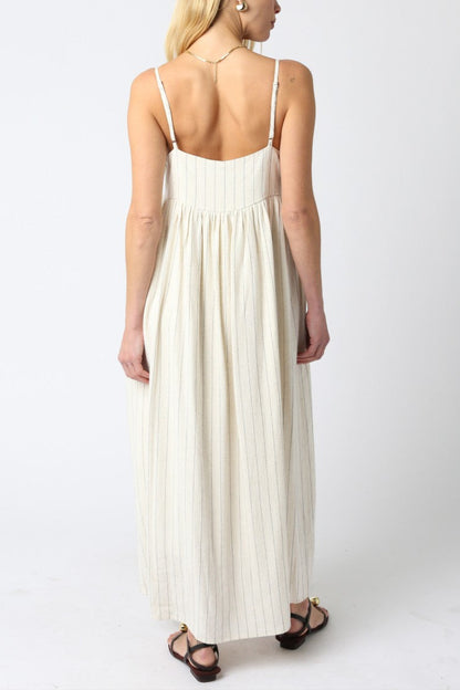 Laila Stripe Midi Dress | Natural