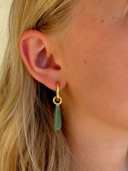 Amara Gemstone Hoops | Aventurine