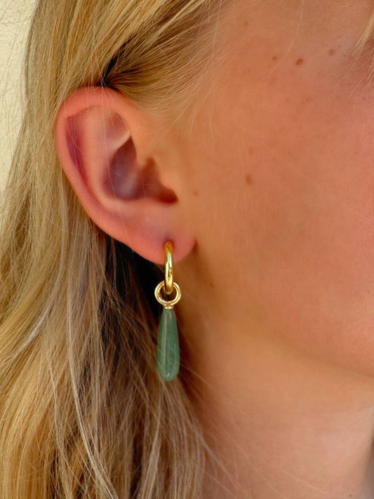 Amara Gemstone Hoops | Red Jasper
