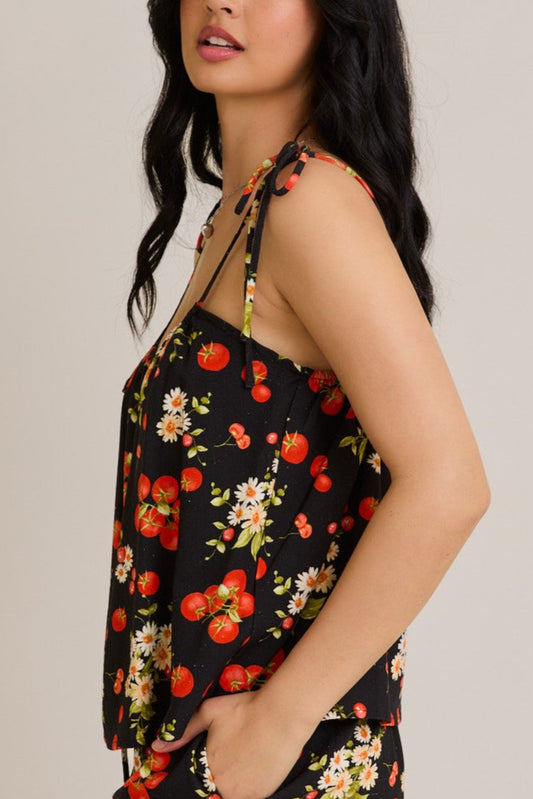 Tomato Garden Babydoll Top