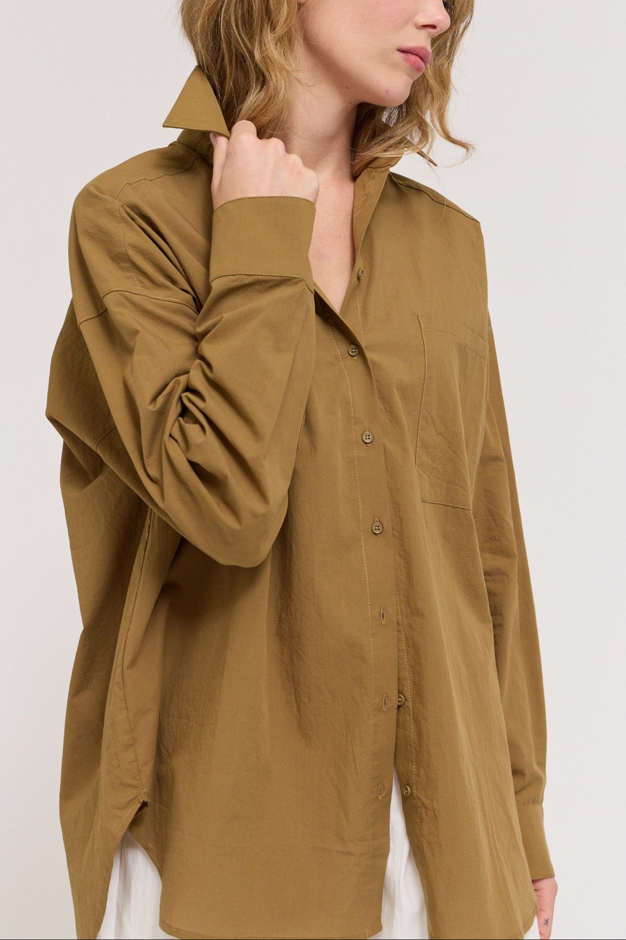 Oversized Button Up | Walnut