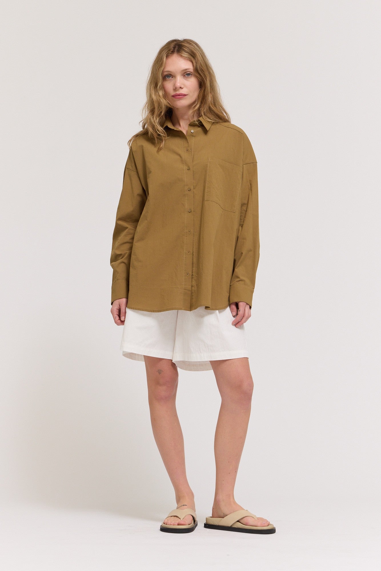 Oversized Button Up | Walnut