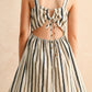 Navy + Brown Stripe Mini Dress