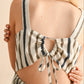 Navy + Brown Stripe Mini Dress