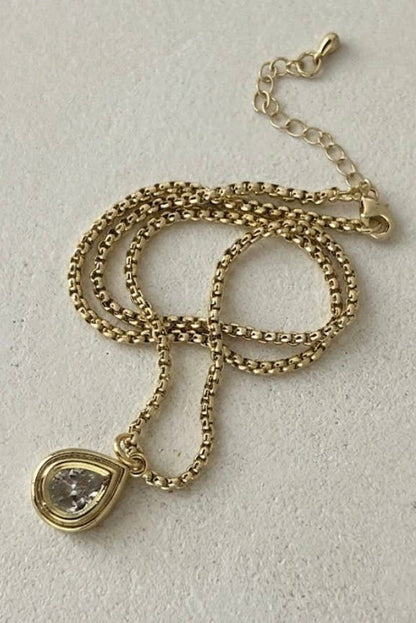 Sloan Pear Bezel Necklace