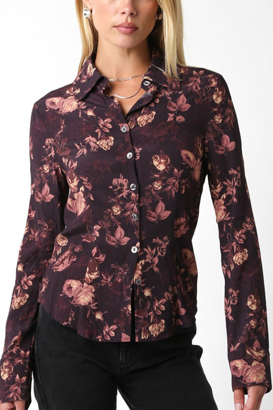 Romantic Floral Button Up