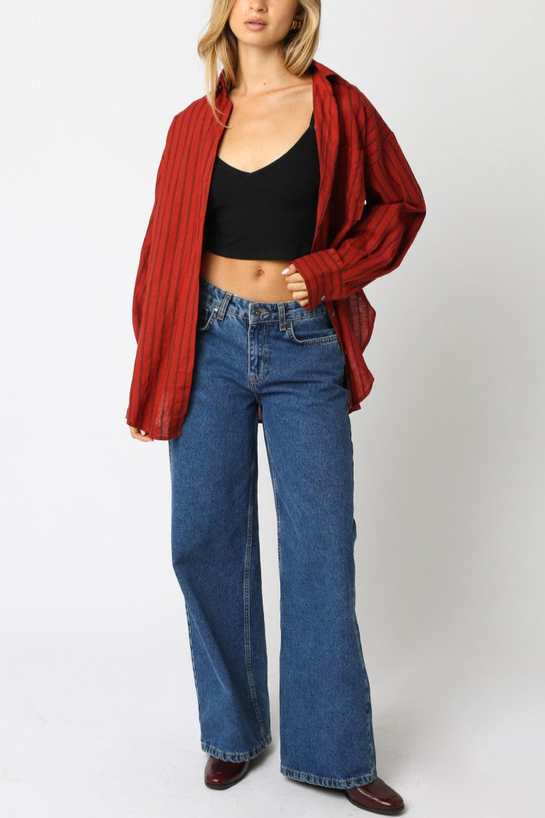 Scarlet Striped Overshirt