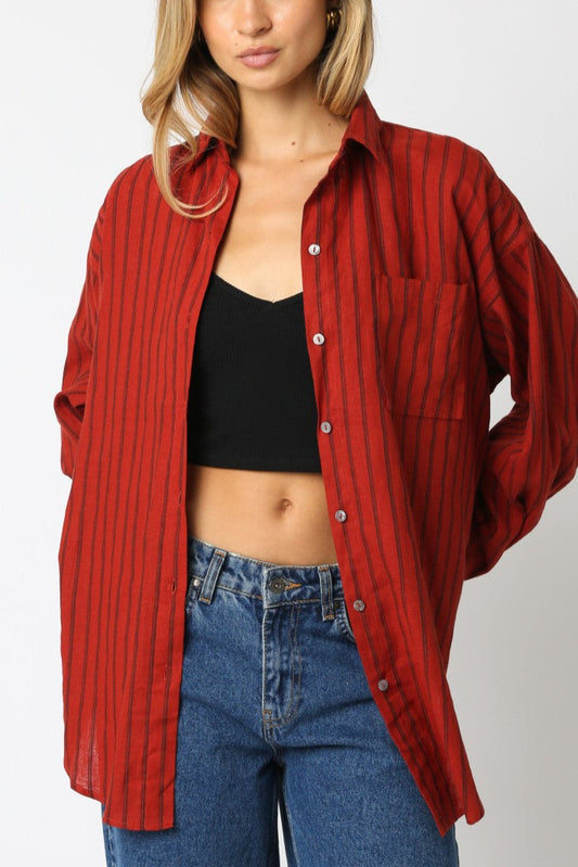 Scarlet Striped Overshirt