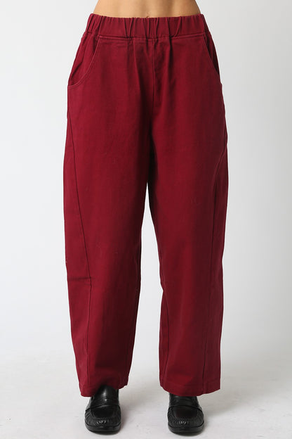 Scorpio Barrel Trousers | Burgundy