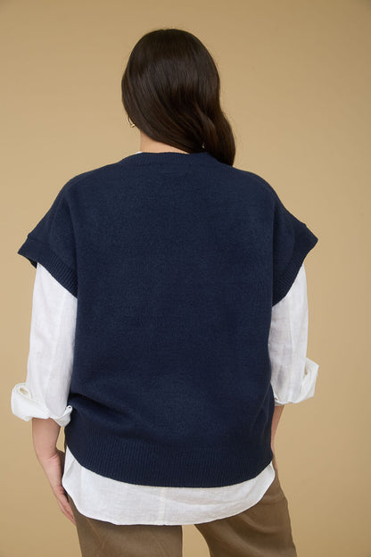 Over It Sweater Vest | Navy | Extended