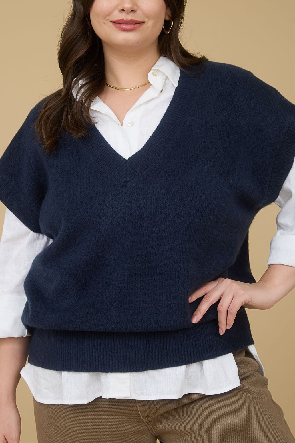 Over It Sweater Vest | Navy