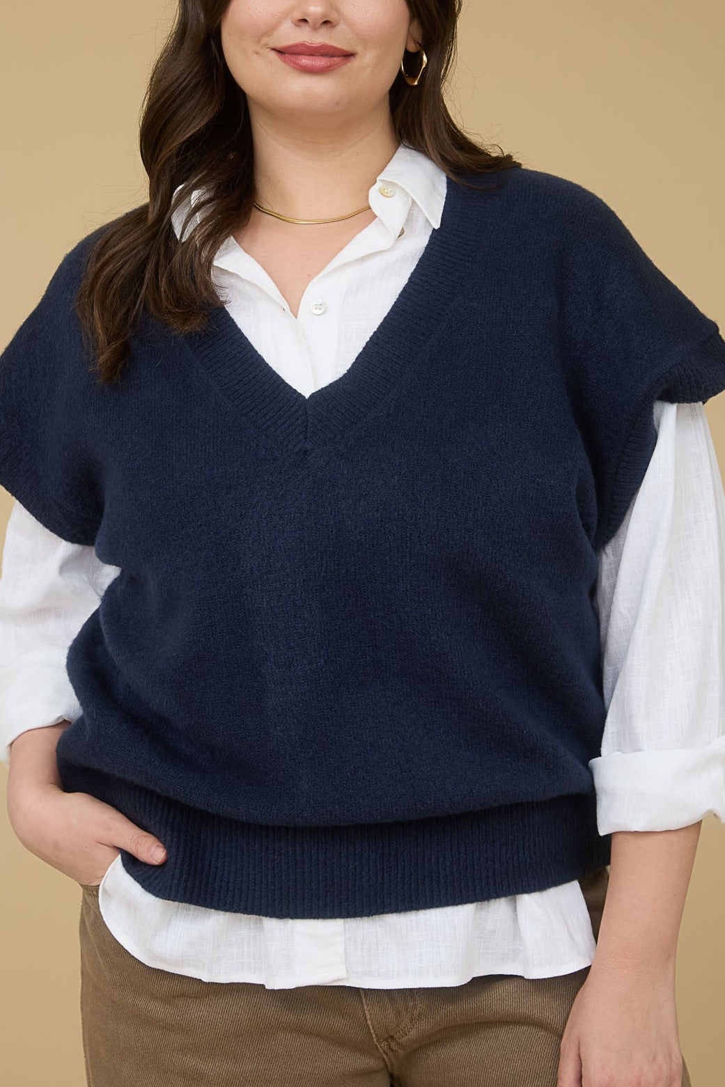 Over It Sweater Vest | Navy