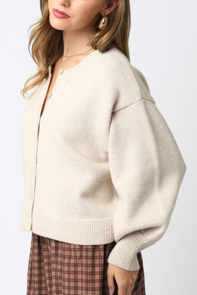 Lina Basic Cardigan | Ecru