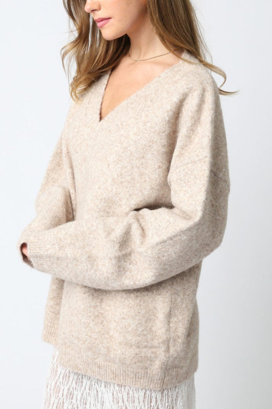 Bonfire Oversized Sweater | Light Taupe