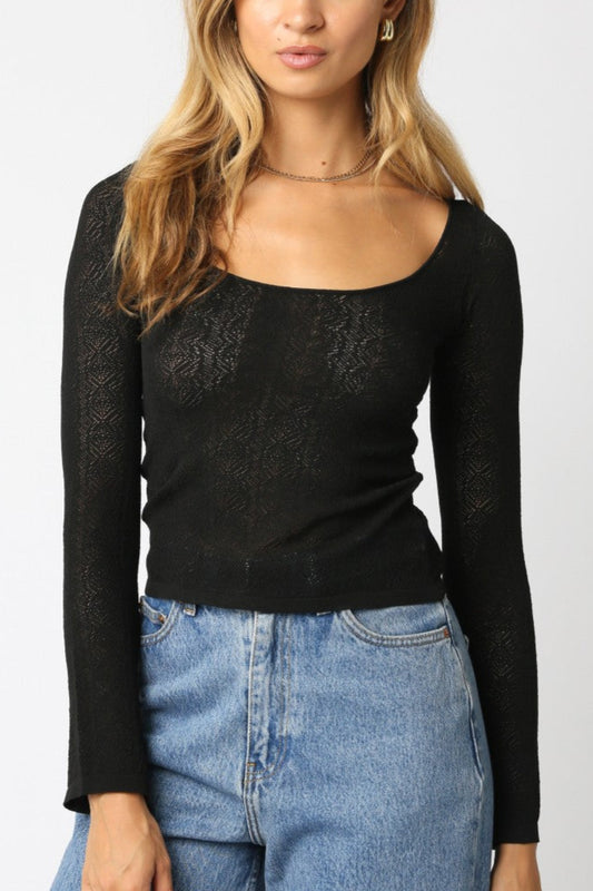 Lightweight Knit Top | Black