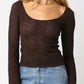 Lightweight Knit Top | Brown