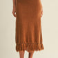 Wooly Love Ya Fringe Sweater Skirt | Camel