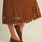 Wooly Love Ya Fringe Sweater Skirt | Camel
