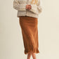 Wooly Love Ya Fringe Sweater Skirt | Camel