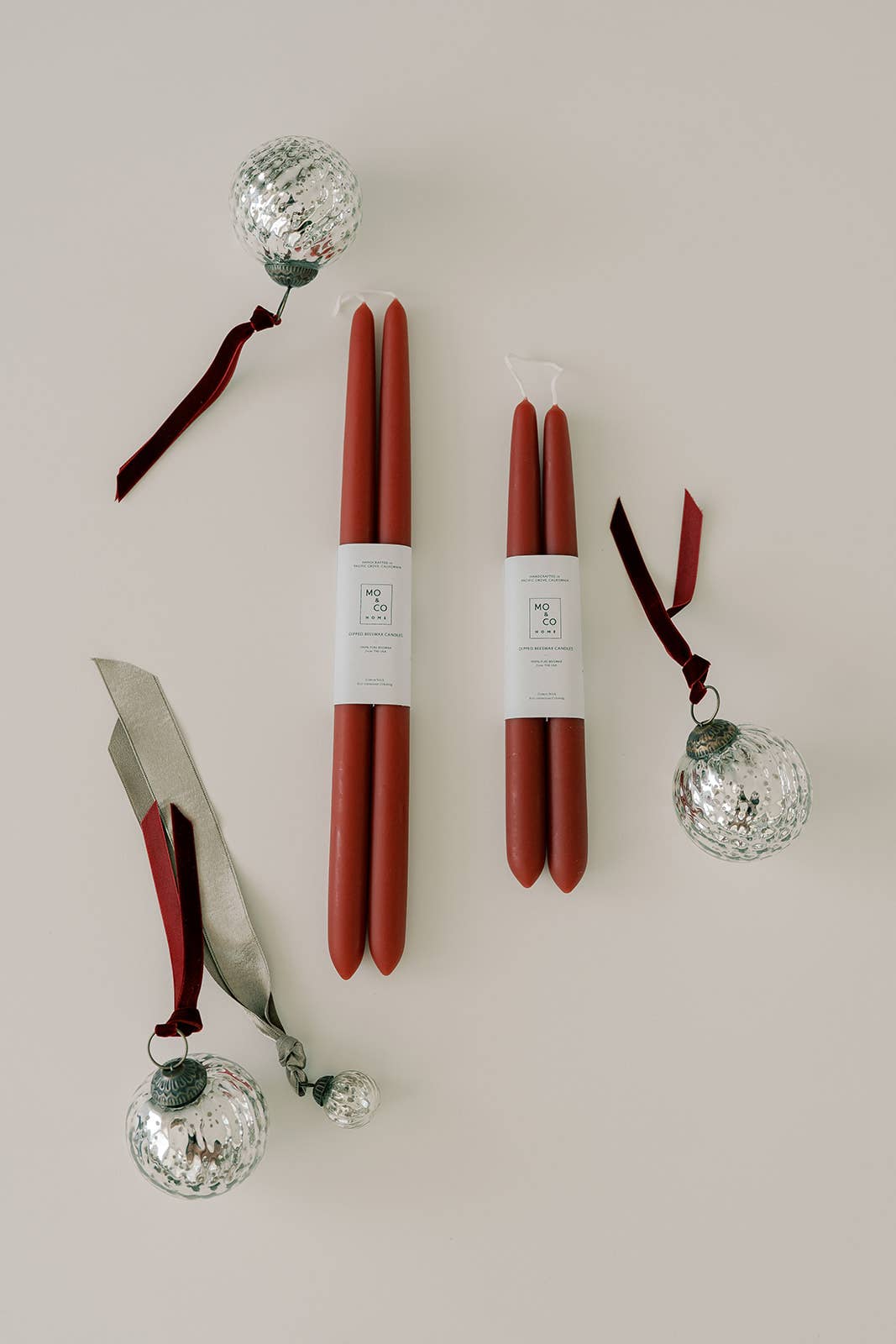 Beeswax Dipped Candles | Berry Red