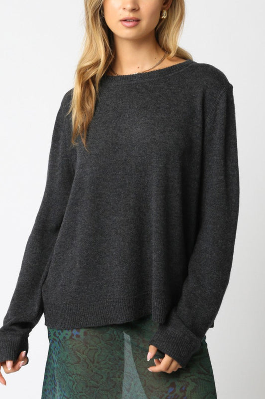 Emma Knit Sweater | Charcoal