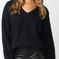 Study Buddy Cable Knit Sweater | Navy