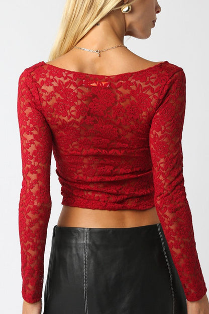 Dentelle Florale Top | Scarlet