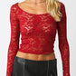 Dentelle Florale Top | Scarlet