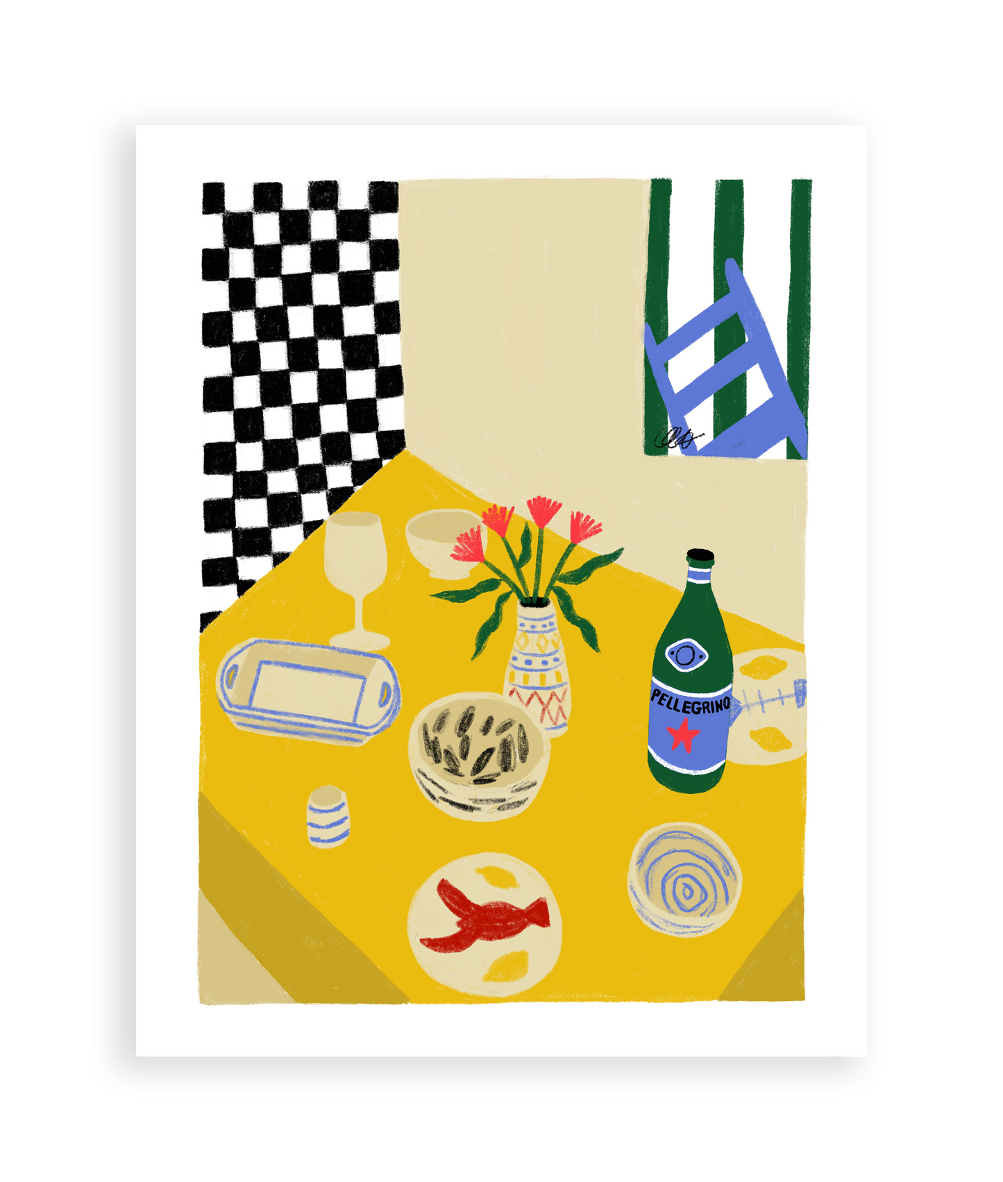 Dining Table Art Print | 11 x 14