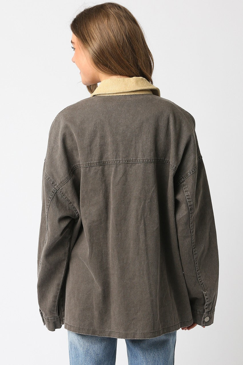 Barn Shacket | Grey Khaki