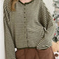 Striped Cardigan | Olive