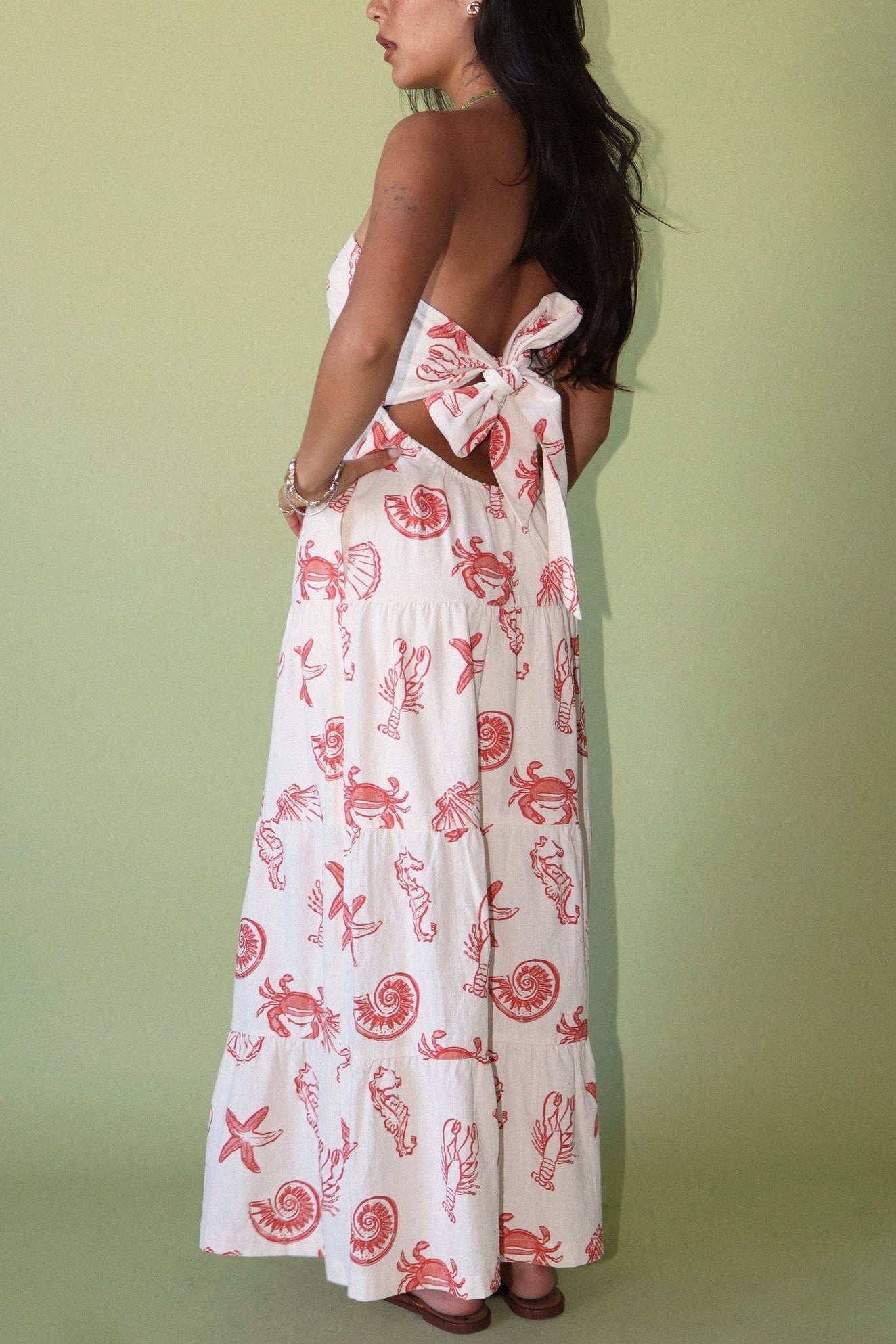 Sea Life Strapless Maxi Dress