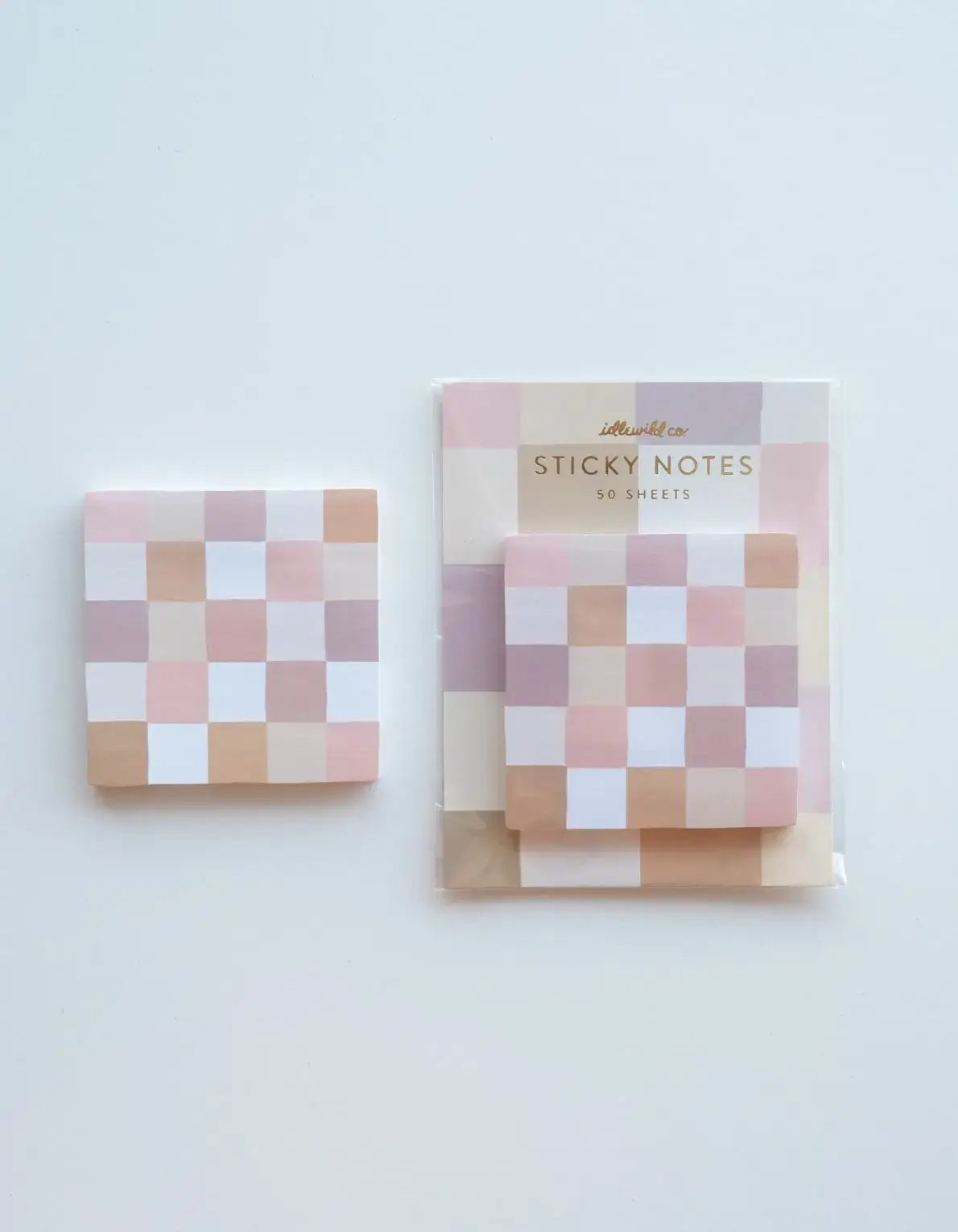 Nude Checks Die-Cut Sticky Note Pad