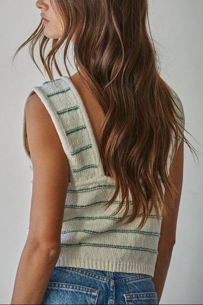 Banks Stripe Sweater Top | Green