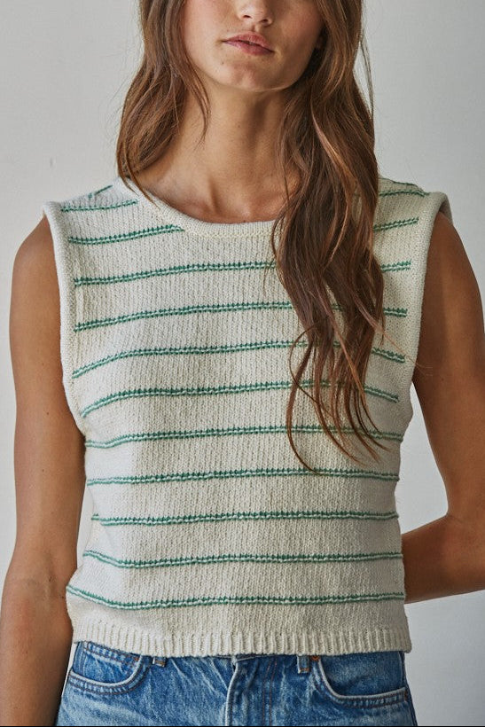 Banks Stripe Sweater Top | Green