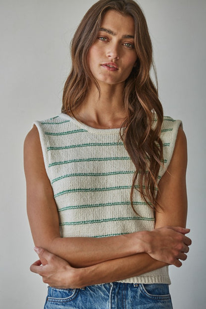 Banks Stripe Sweater Top | Green