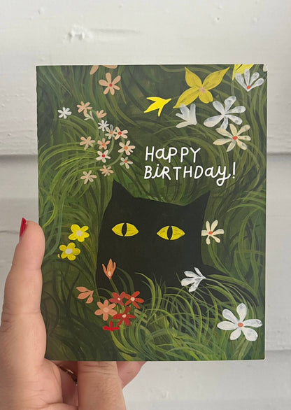 Flower Kitty Birthday Card