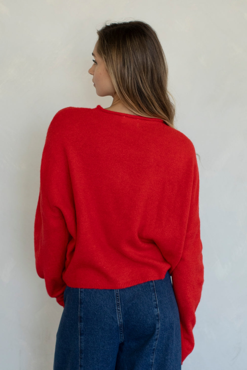 Piper Pullover Sweater | Tomato Red
