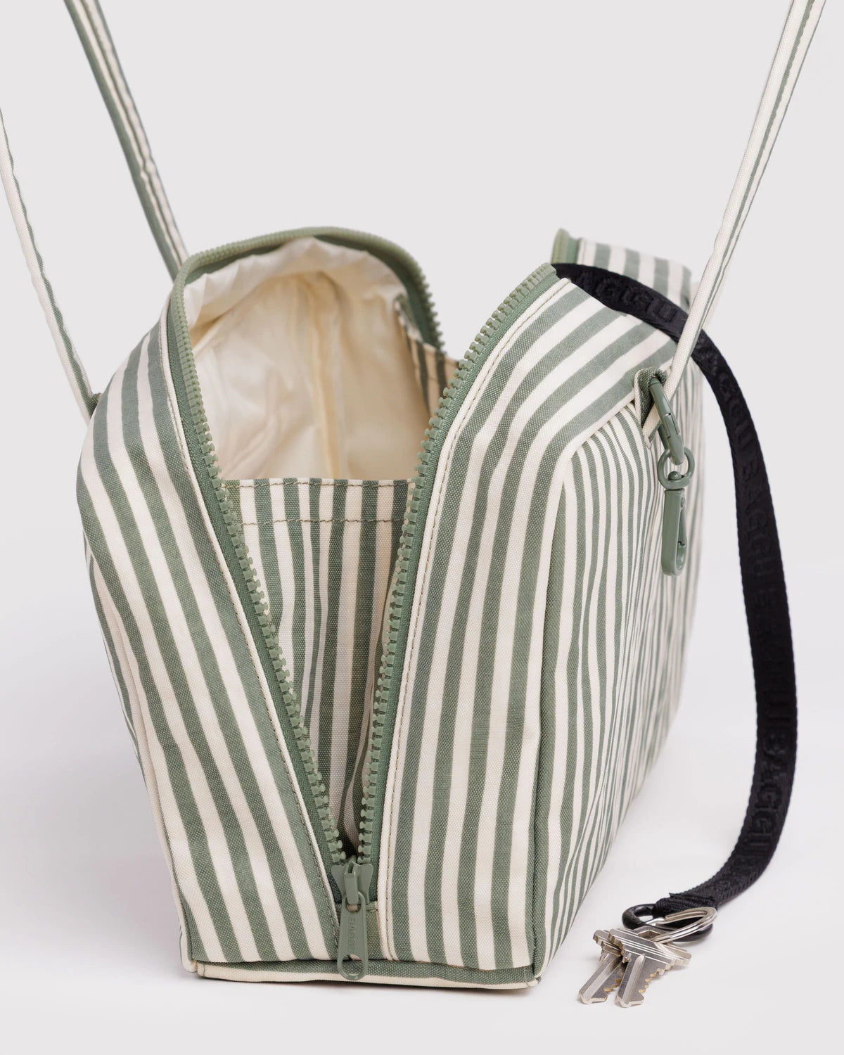 Nylon Bowler Bag | Sage Stripe