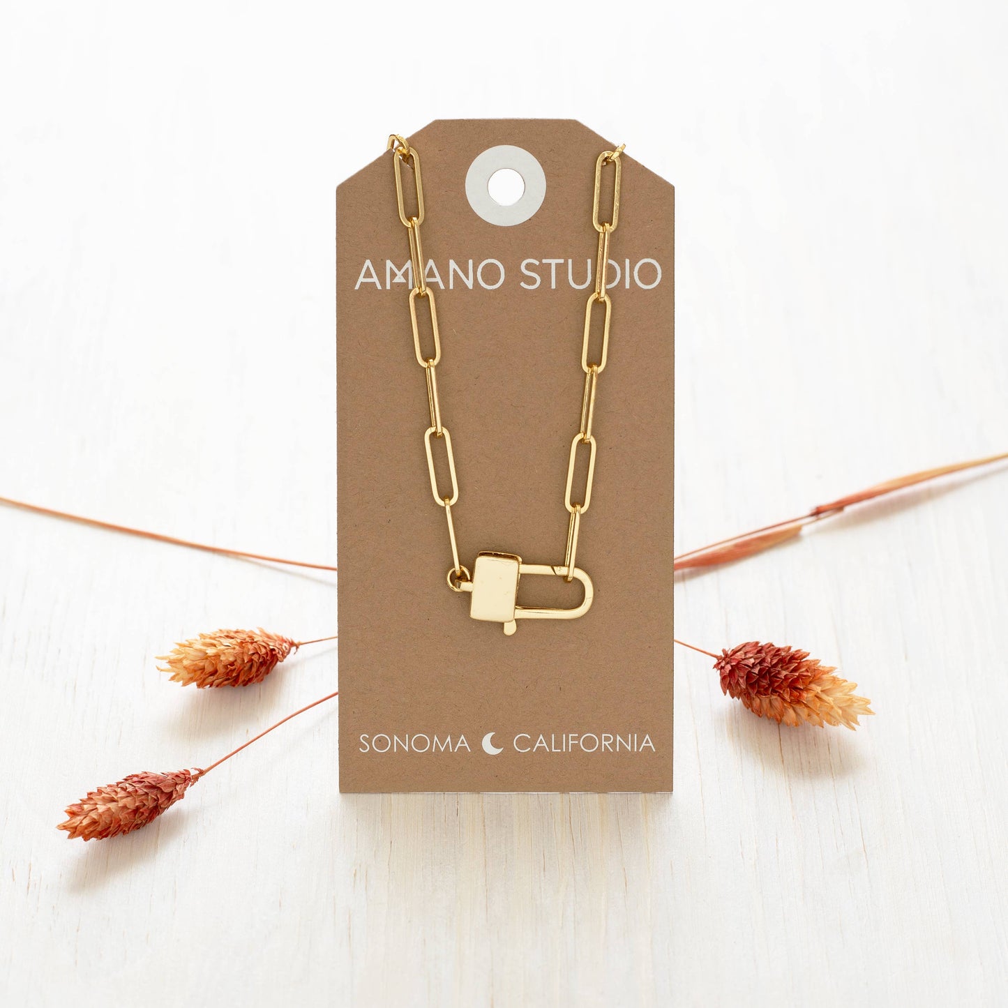 Paperclip + Padlock Clasp Statement Chain