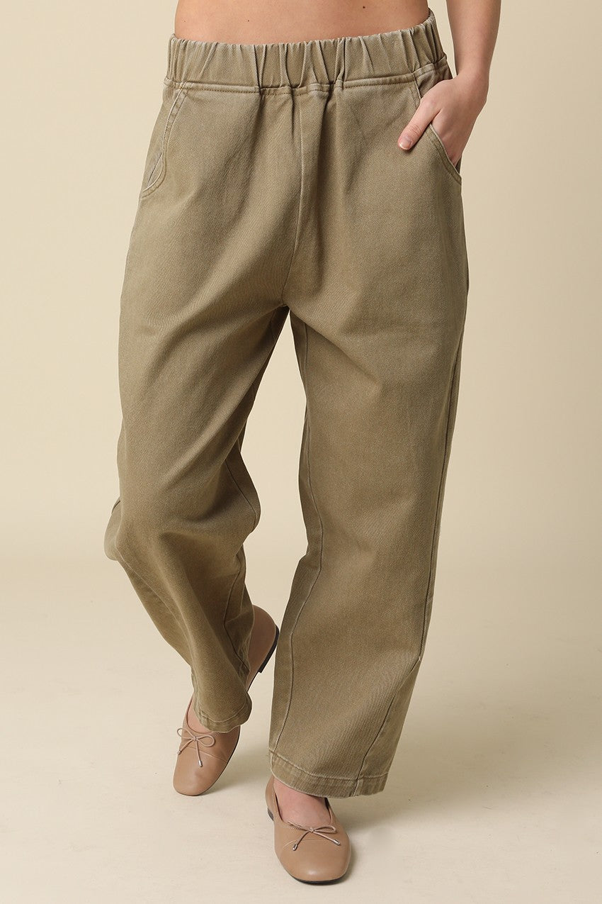 Easy Barrel Pants | Light Olive