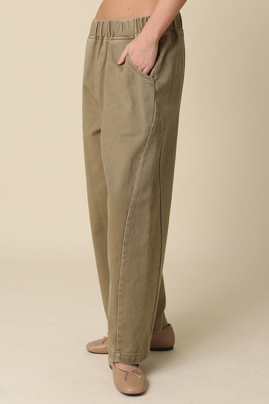 Easy Barrel Pants | Light Olive