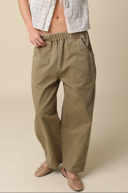 Easy Barrel Pants | Light Olive