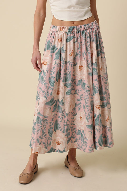 Peony Flowy Midi Skirt