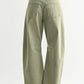 High Rise Barrel Leg Denim | Vintage Olive