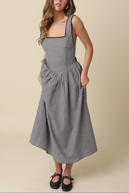 Run It Back Gingham Midi Dress